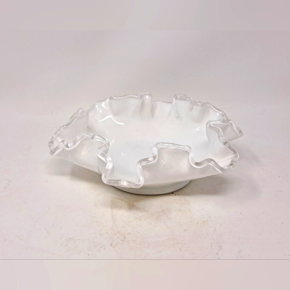 Fenton Silver Crest Ruffled Edge Dish